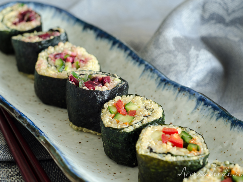 Sushi vegan cu quinoa și legume